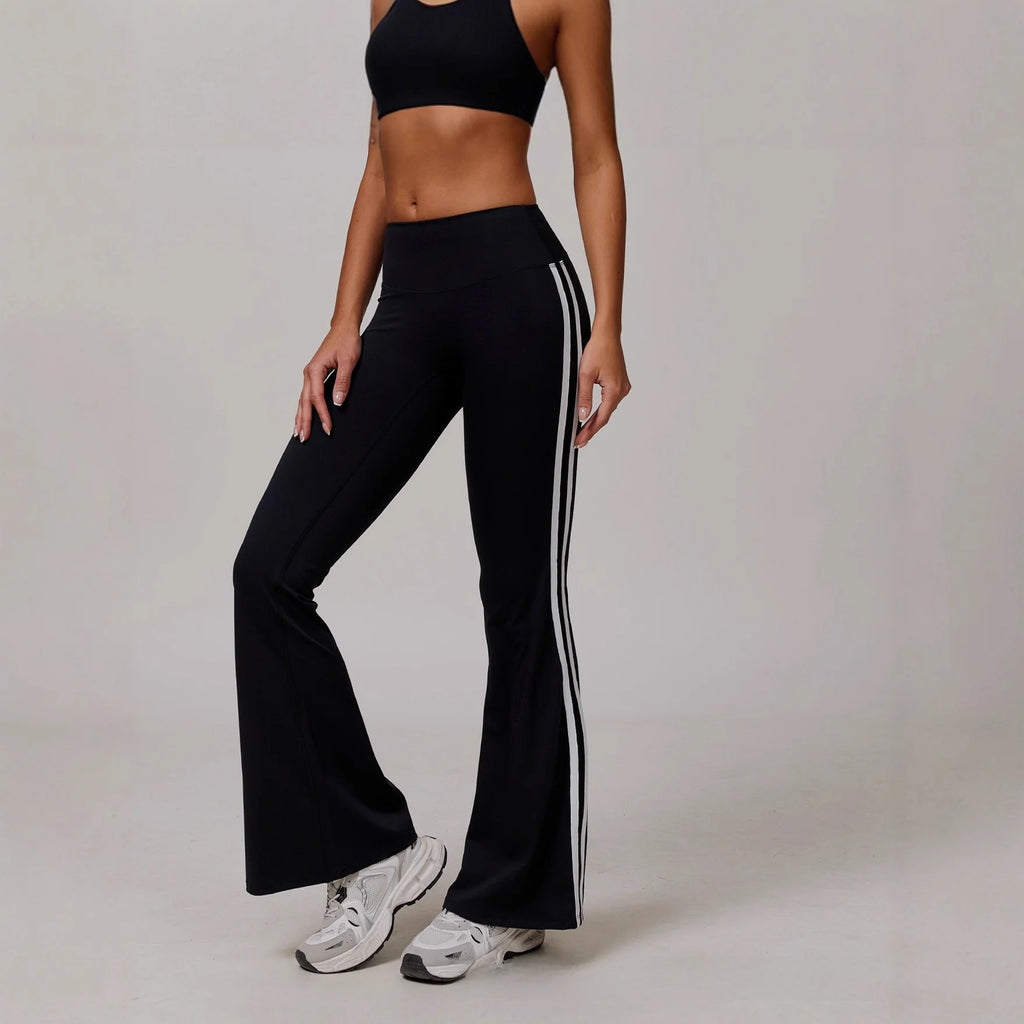 High Waist Fleece Lined Yoga Pants Women's Mini Flared Base Layer Pants Outerwear Comfortable Casual Long Pants Basic Style