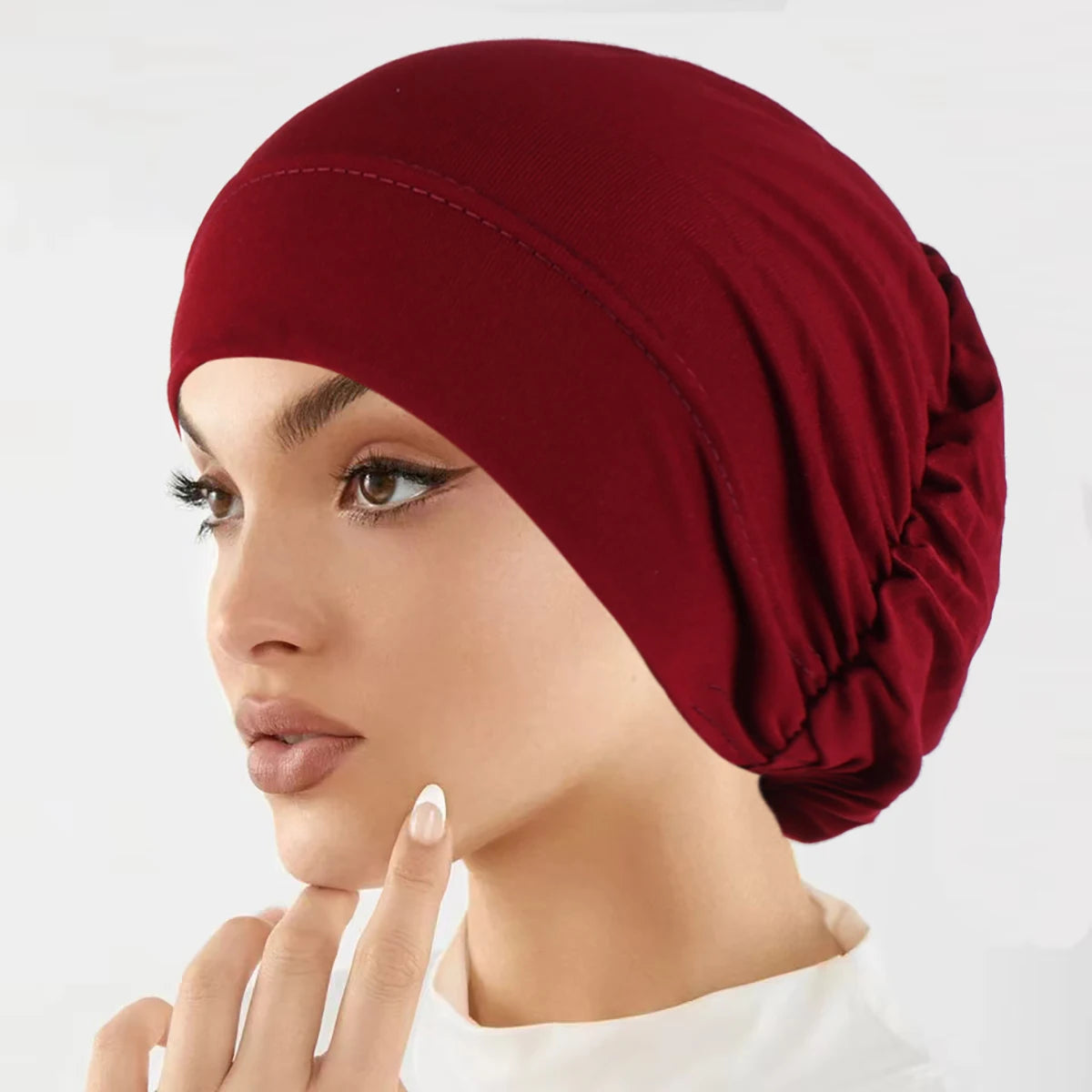 Muslim Fashion Women Hijabs Soft Stretch Solid Color Turban Hat Cancer Chemo Beanies Caps Headwear Headwrap Hair Accessories