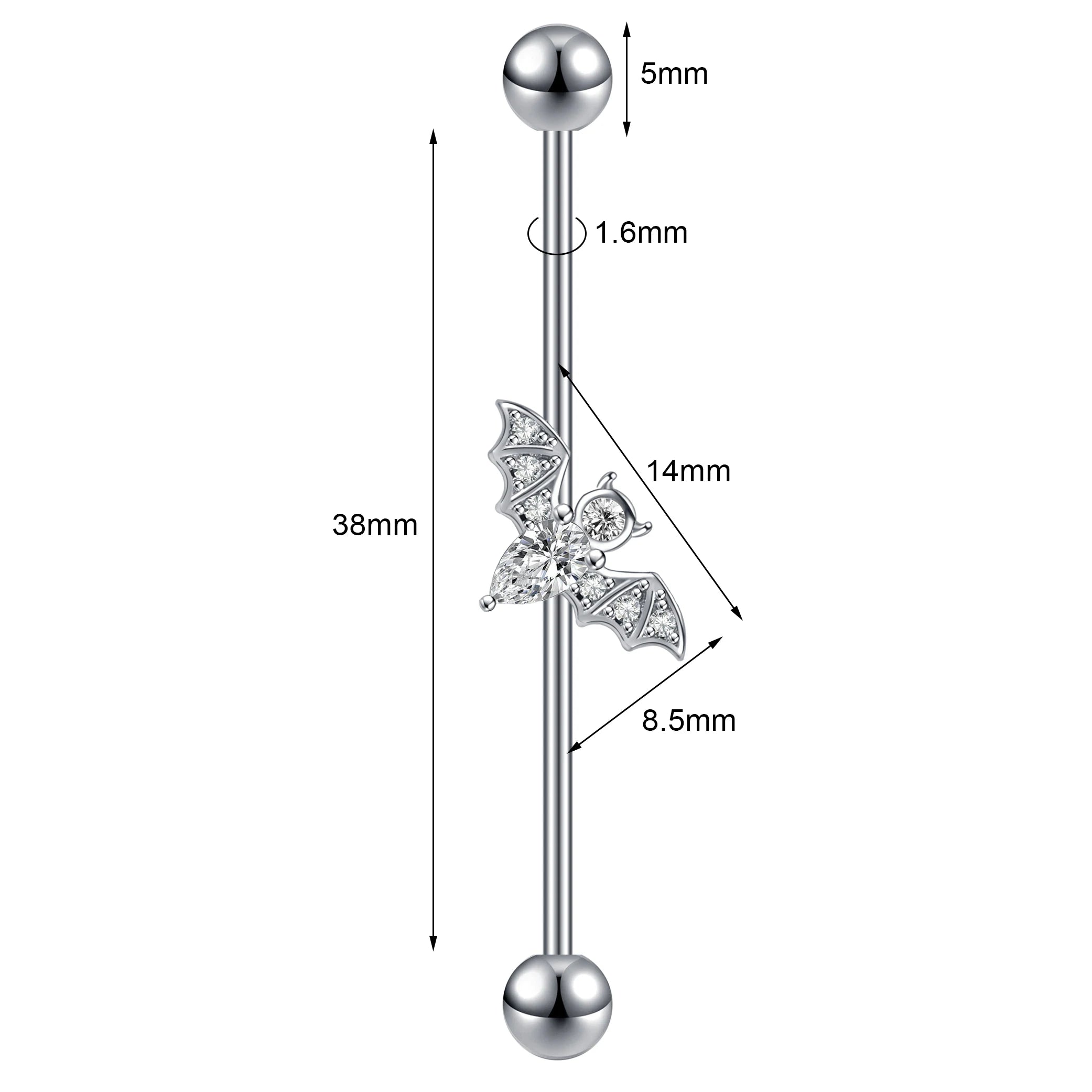 AOEDEJ Industrial Piercing Earring Women Stainless Steel Helix Ear Piercing Dragon Snake Long Earring Jewelry Barbell Earring