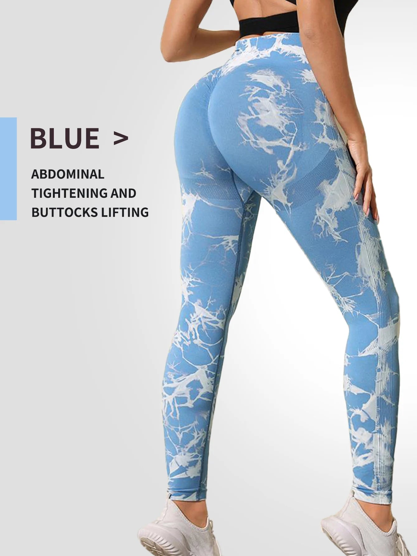 CZGUKE Tie Dye Gym Yoga Pants Fitness Workout Sportswear Clothing For Women High Waist Scrunch Butt Liftting Sports Leggings