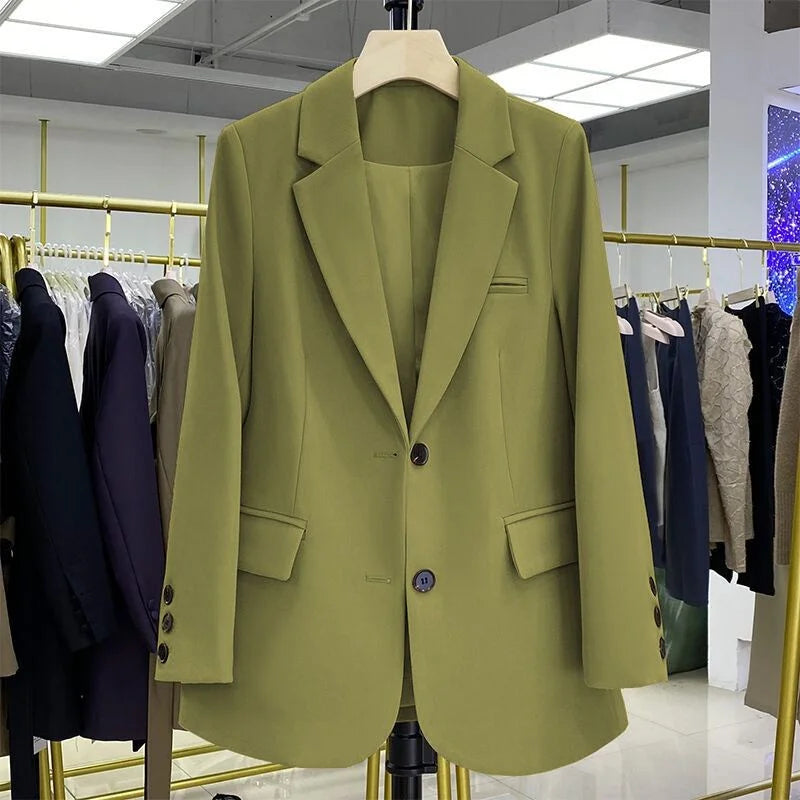 2026 New Blazer Women Coat Spring New Office Lady Blazer Womens Vintage Casual Loose Korean Version Small Suit Jacket 20 Colors