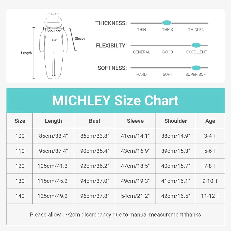 MICHLEY carnival Flannel Pajamas Child Sleepwear Jumpsuit Onesies Animal Cartoon Clothes Winter Halloween For Boys Girls Family