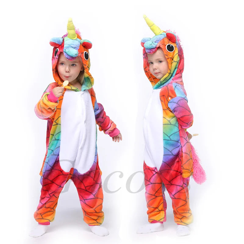 Adults Animal Onesies Unicorn Pajamas Couple Sleepwear Women Men Winter Unisex Kigurumi Costumes Cartoon Flannel Rabbit Pajamas