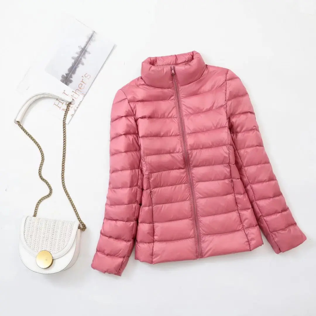 30 Colors Women Fashion Hoodid Short Puffer Jackets 2023 New Arrivals Autumn Winter Female White Duck Down Korean Slim Fit  Coat