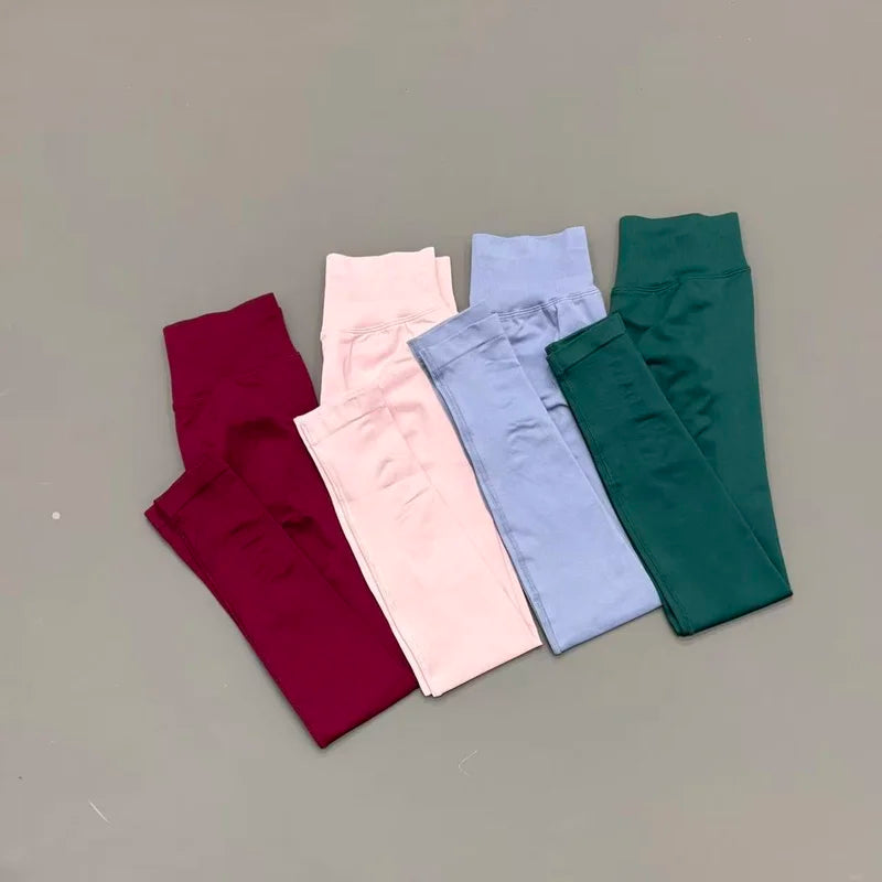 Seamless Yoga Leggings Women Low Waist Peach Booty Lifting Buttery Soft High Stretch Fitness Gym Workout Running Athletic Pants