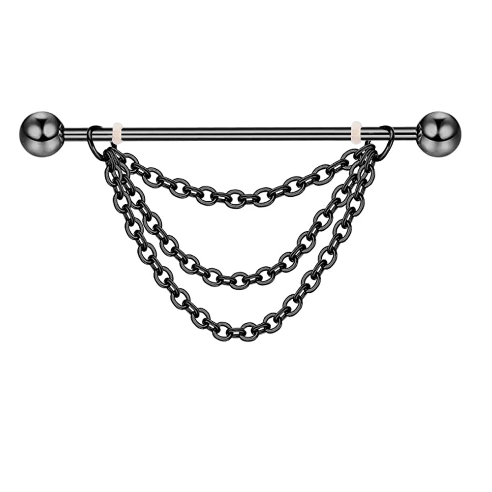 316L Surgical Steel Industrial Barbell Earrings Heart Arrow for Women Men Helix Conch Cartilage Piercing Jewelry 38mm 14g Bar