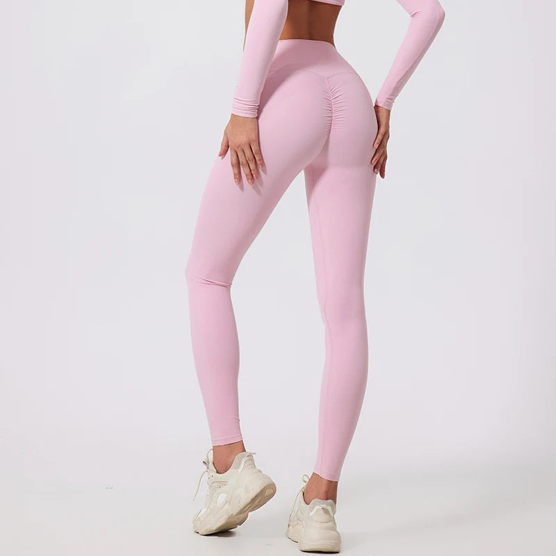 Hearuisavy Summer High Waist Workout Leggings Woman Gym Pants Running Push Up Sports Leggings Quick-Dry Scrunch Tight Yoga Pants