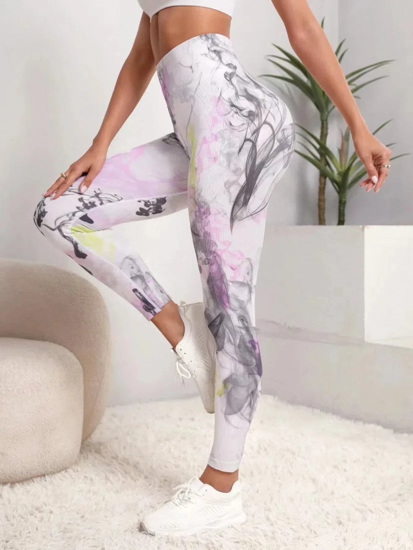 New Tye Die Seamless Yoga Pants Women High Waist Lifting Hip Honey Peach Hip Fitness Gym Leggings Running Sports Pants