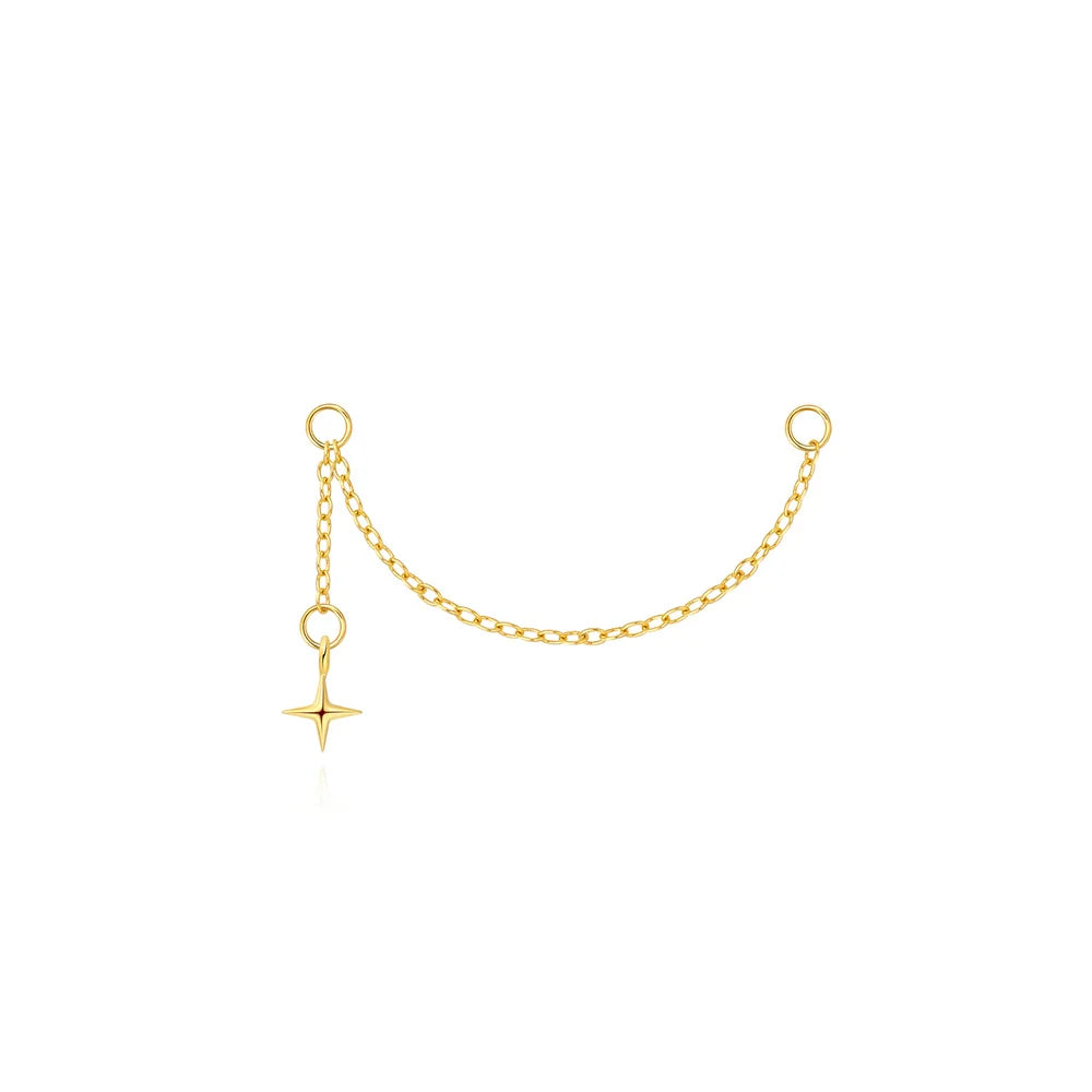 ROXI 925 Sterling Silver DIY 1 Piece Tassel Chain zircon Charms accessory for Women Circle/Piercing Earrings Perforated Jewelry