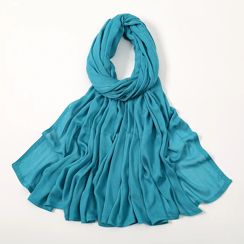 Muslim Modal Hijab Rayon Cotton Shawls For Women Plain Scarf Big Size Headscarf Islamic Turban Headband 190*85cm