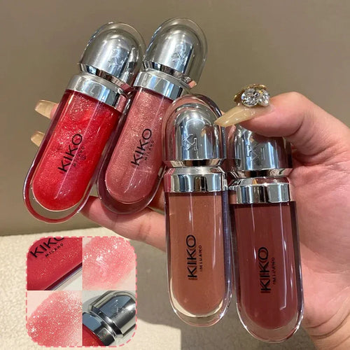 2026 KIKO Latest 3D Liquid Lip Plumper Glaze Transparent Lip Gloss Mirror Lipstick Nourishing Glossy Full Lips Not Fading Makeup