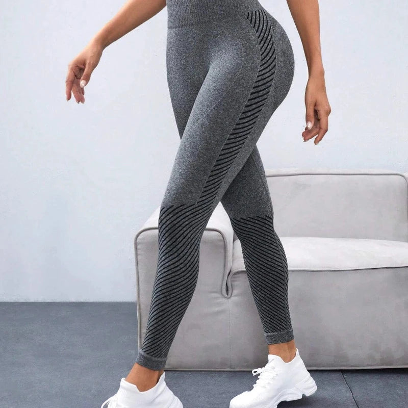 Seamless Splicing Leggings Women Fitness Leggings High Waist Elastic Hip Liftting Gym Workout Running Slim Fashion Yoga Tights