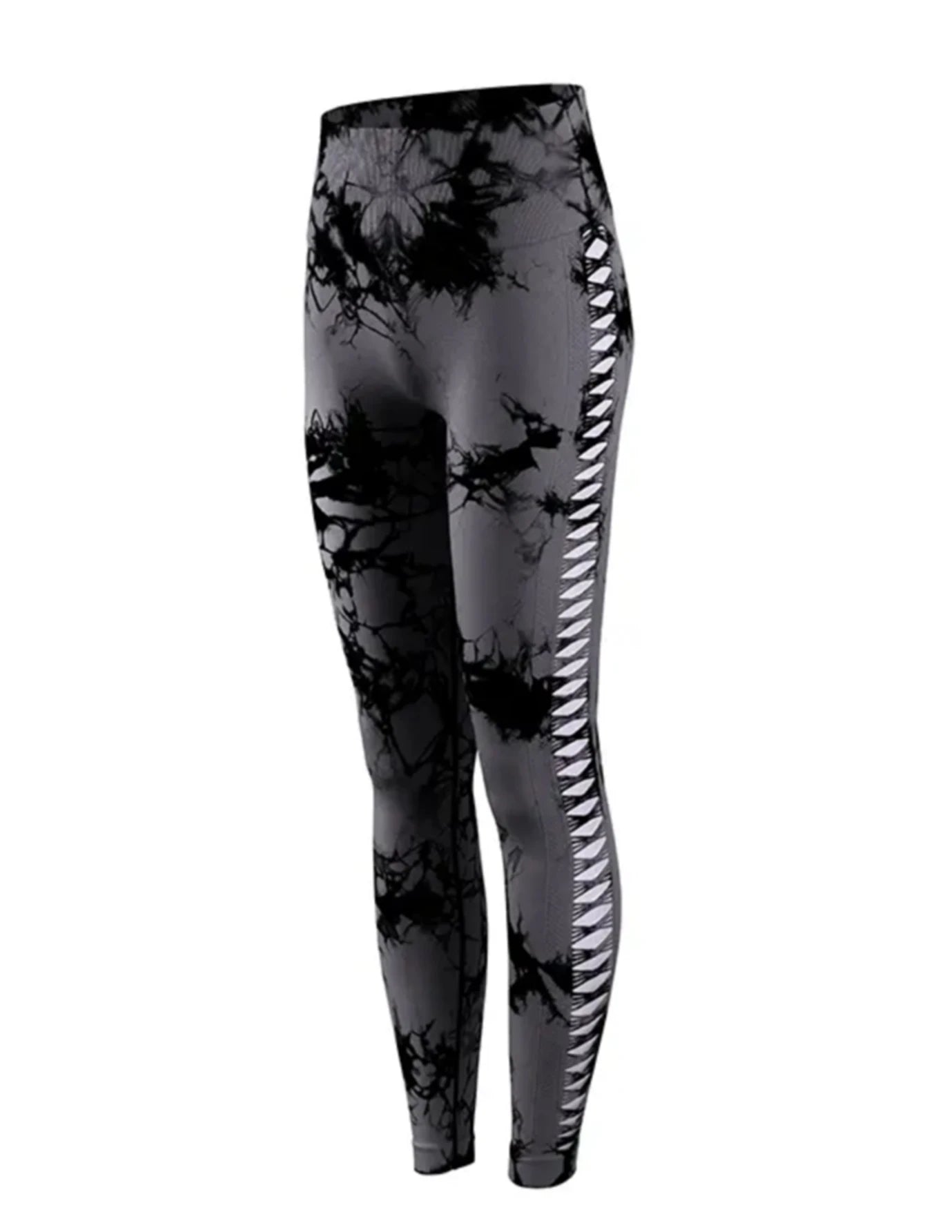 Women's High Waist Tie Dye Peach Butt Lifting Pants Sexy Cutout Breathable Stretchy Slim Fit for Workout Training
