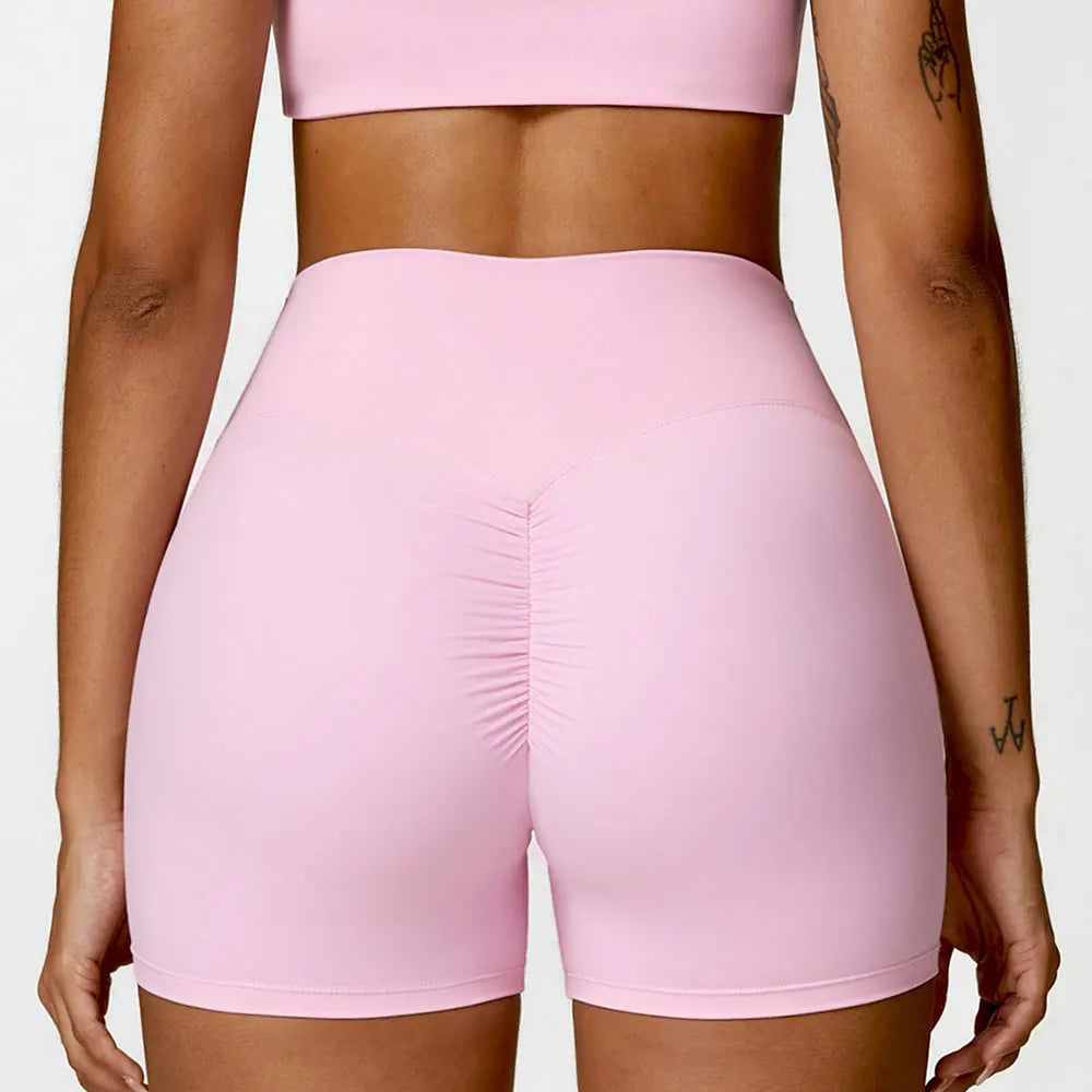 Women Sports Short Yoga Legging Shorts Squat Proof High Waist Fitness Tight Shorts Cycling Running Push Up Workout Gym Shorts