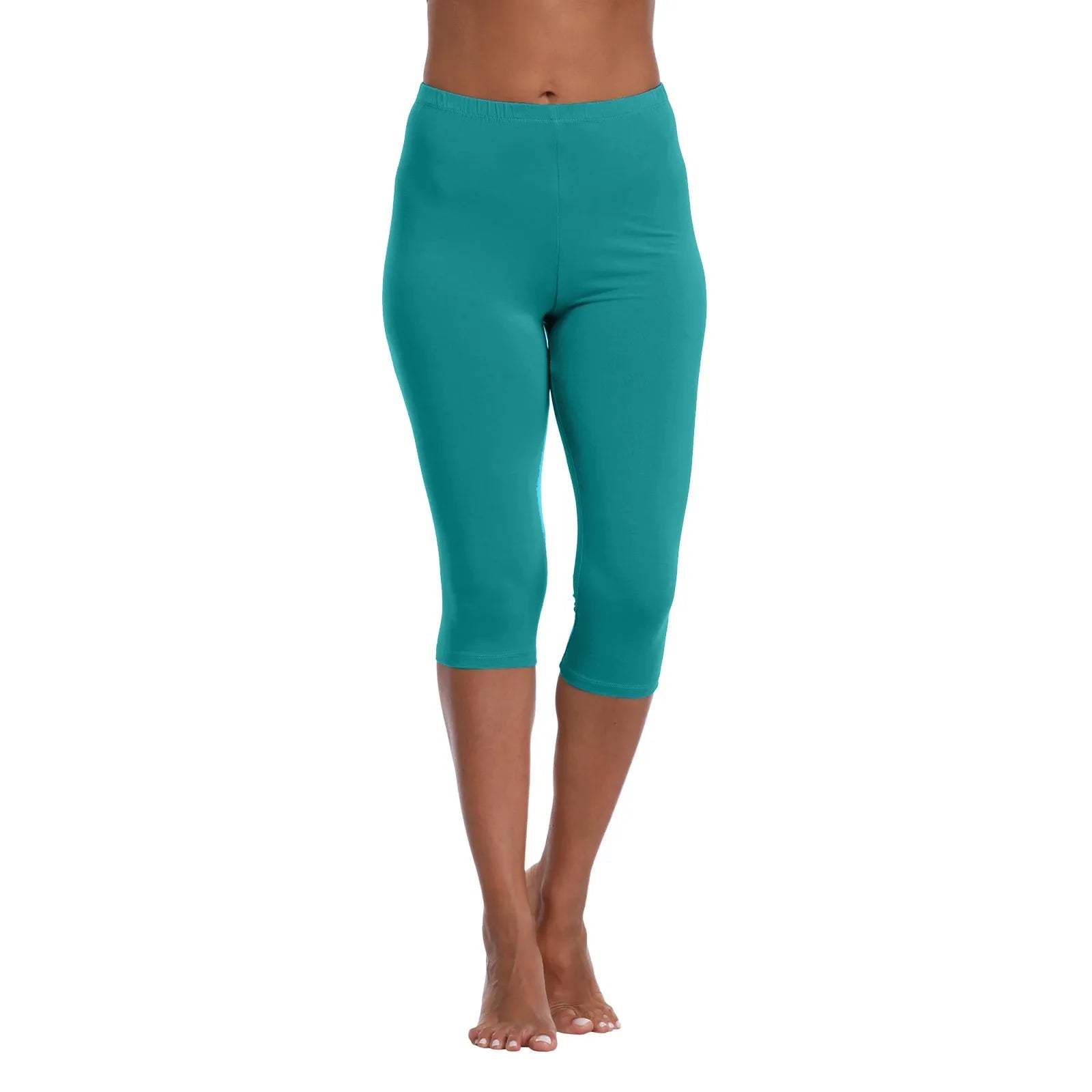 Women's Soft and Comfortable Basic Lightweight Seven Leggings Solid Color Casual Elastic Waist Hip Lift Yoga Pants