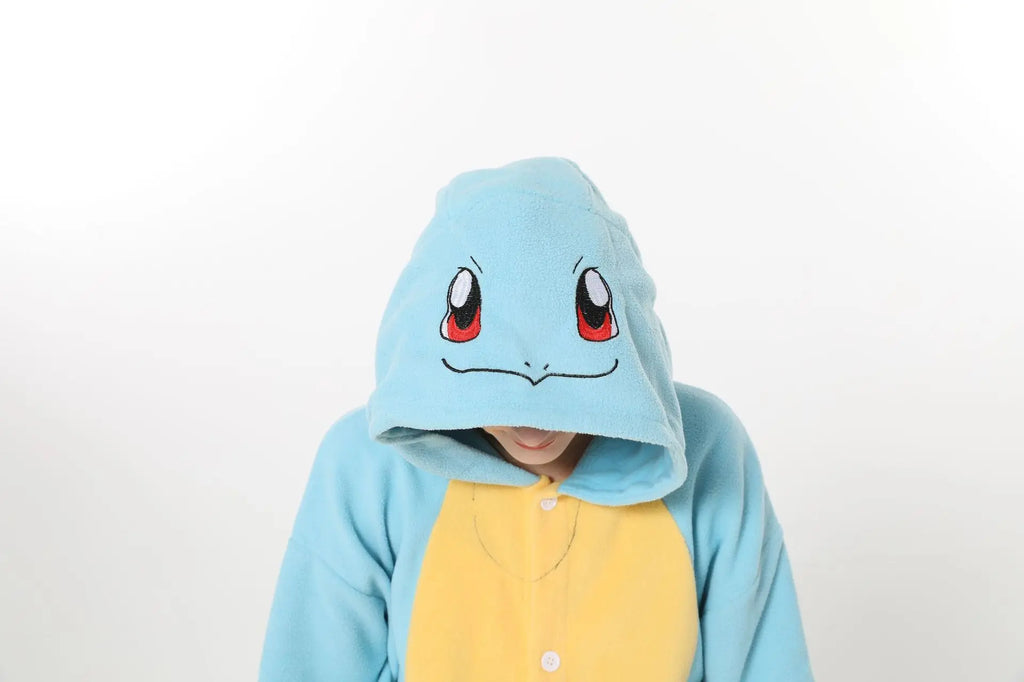 Squirtle Onesie Kigurumi Pajamas for Adult Cosplay Costume Halloween Christmas Anime Sleepwear Suit