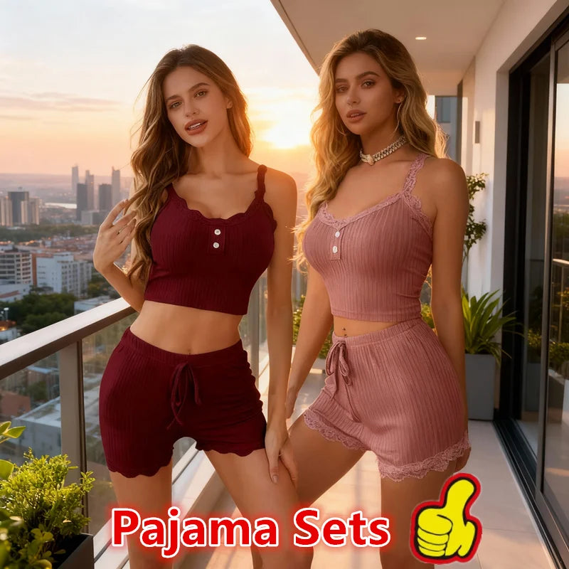 NEW Women Pajama Sets Pijama Pajamas Woman  Set Sexy Women Sleepwear for Sleeping Women's Trousers Sleep Lounge Underwear
