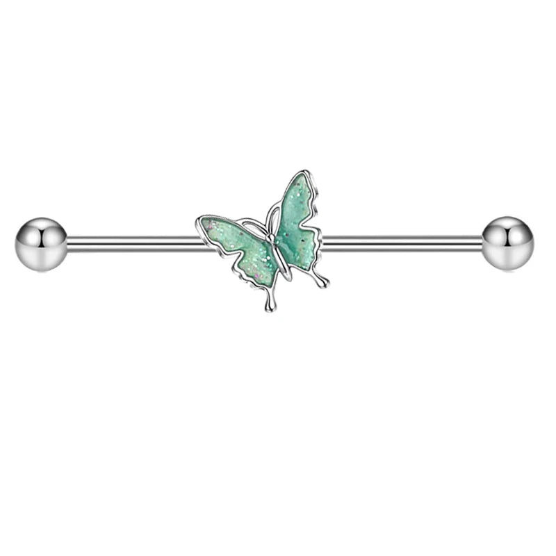 316L Surgical Steel Industrial Barbell Earrings Heart Arrow for Women Men Helix Conch Cartilage Piercing Jewelry 38mm 14g Bar