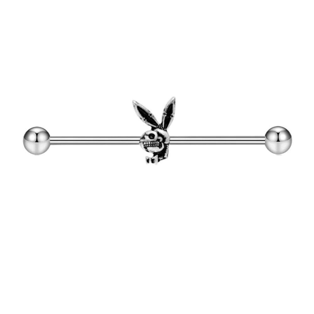 316L Surgical Steel Industrial Barbell Earrings Heart Arrow for Women Men Helix Conch Cartilage Piercing Jewelry 38mm 14g Bar