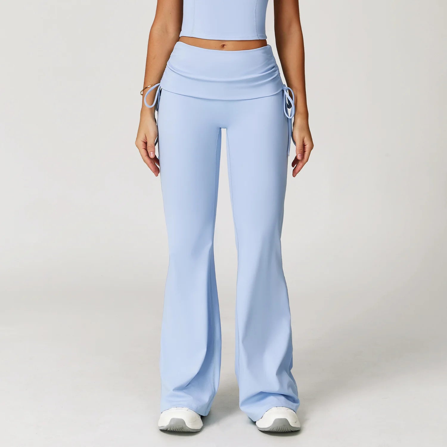 Bell-bottoms High Waist Workout Yoga Leggings Fitness Butt Lifting Scrunch Butt Sports Gym Flared Pants Women Wide Leg Pants