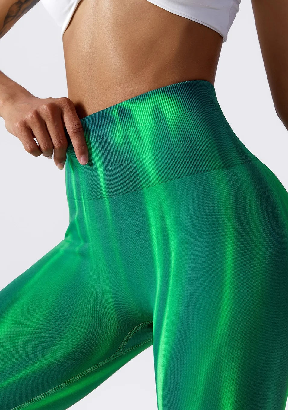 Tie-Dye Aurora High-Waist Seamless Women's Fitness Leggings Breathable Peach Hip Tight Yoga Sports Pants