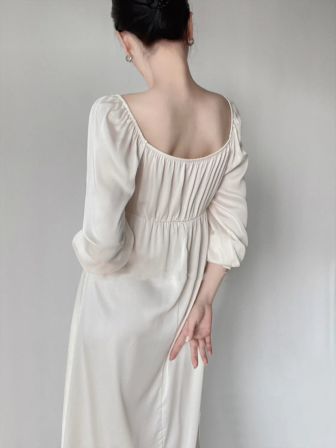 French Elegant Lace Pajamas Nightdress Vintage Spring Summer Long Fashion Sleepwear NightgownNight Wears For Women
