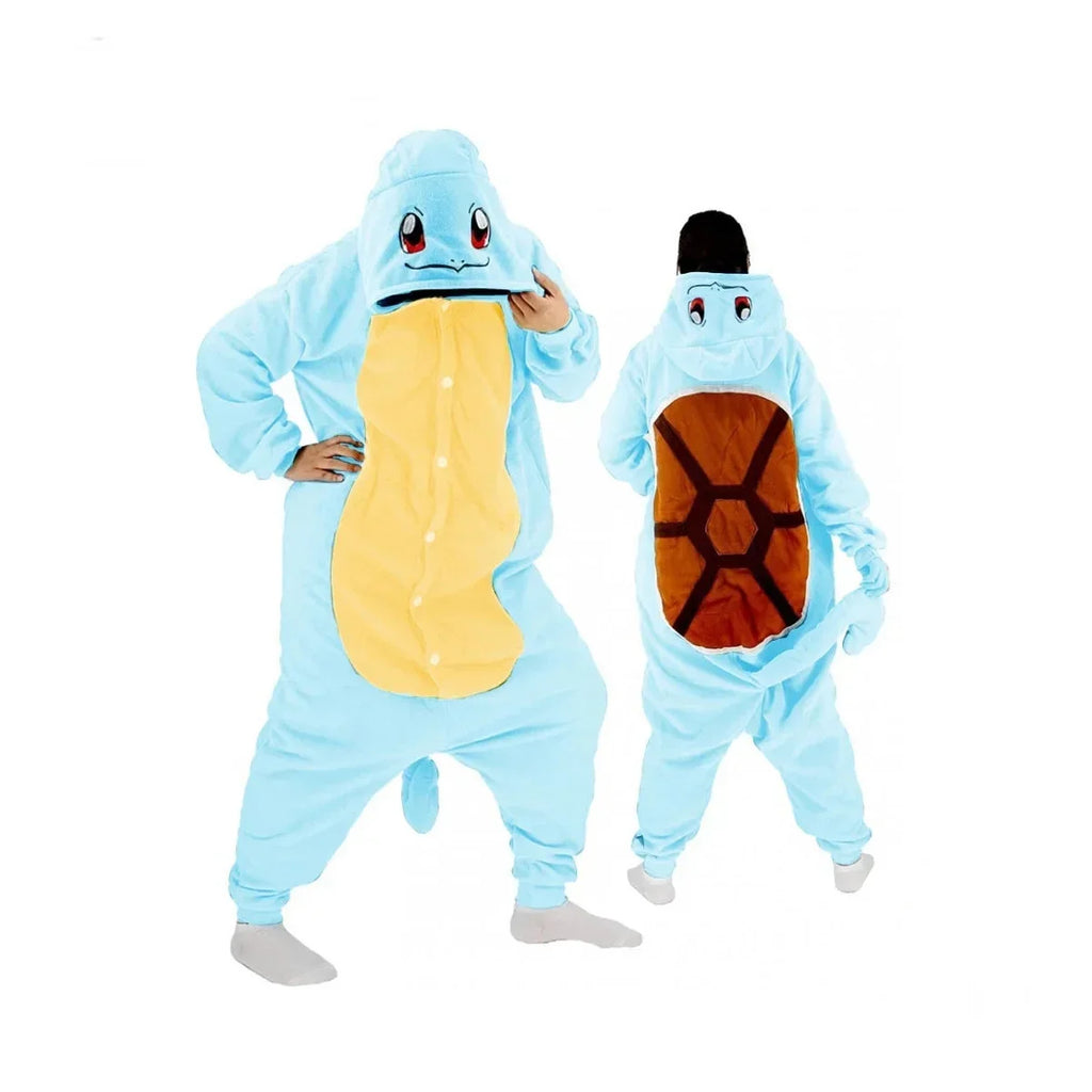 Squirtle Onesie Kigurumi Pajamas for Adult Cosplay Costume Halloween Christmas Anime Sleepwear Suit
