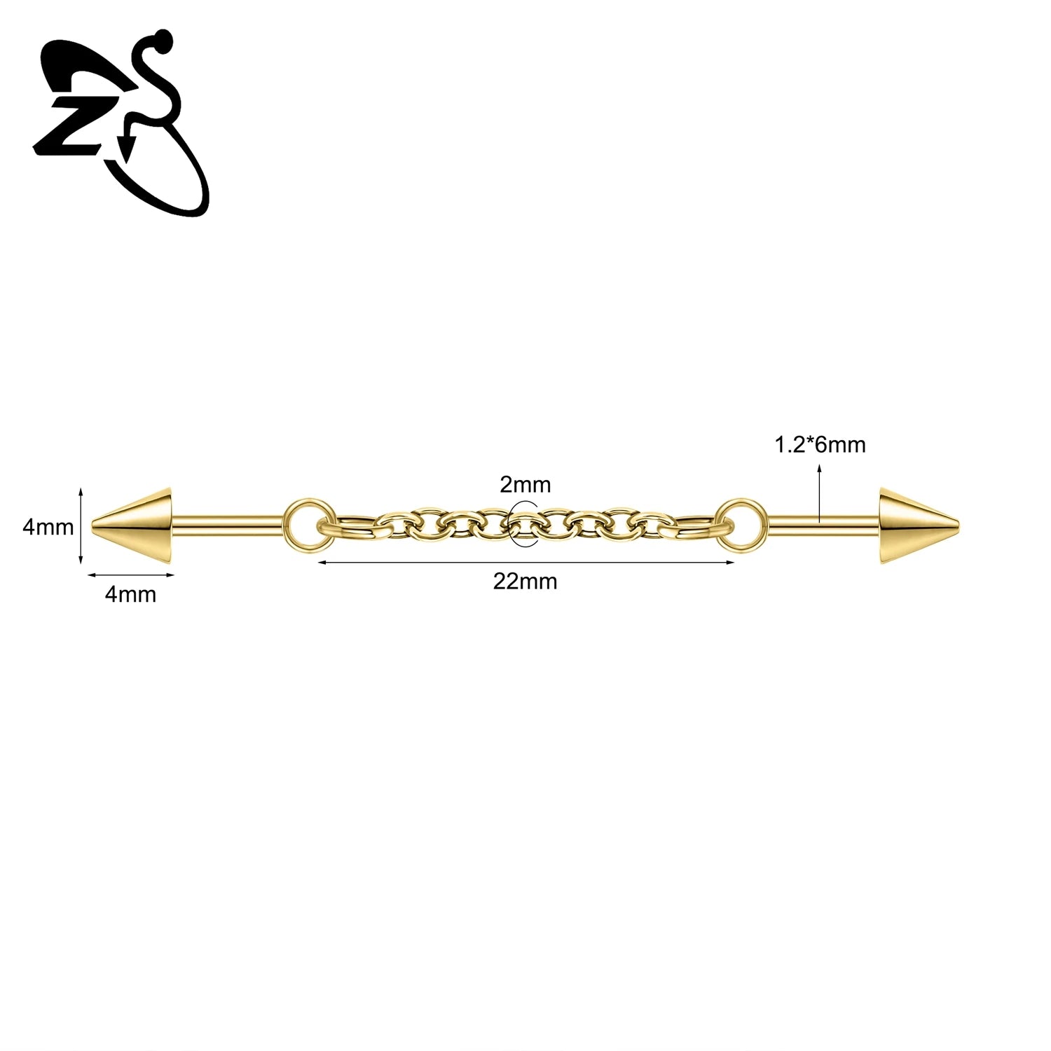 ZS 1 Piece 14/16G Stainless Steel Long Industrial Barbell Ring 22-52MM Butterfly Cat Cartilage Helix Earring Piercings Jewelry