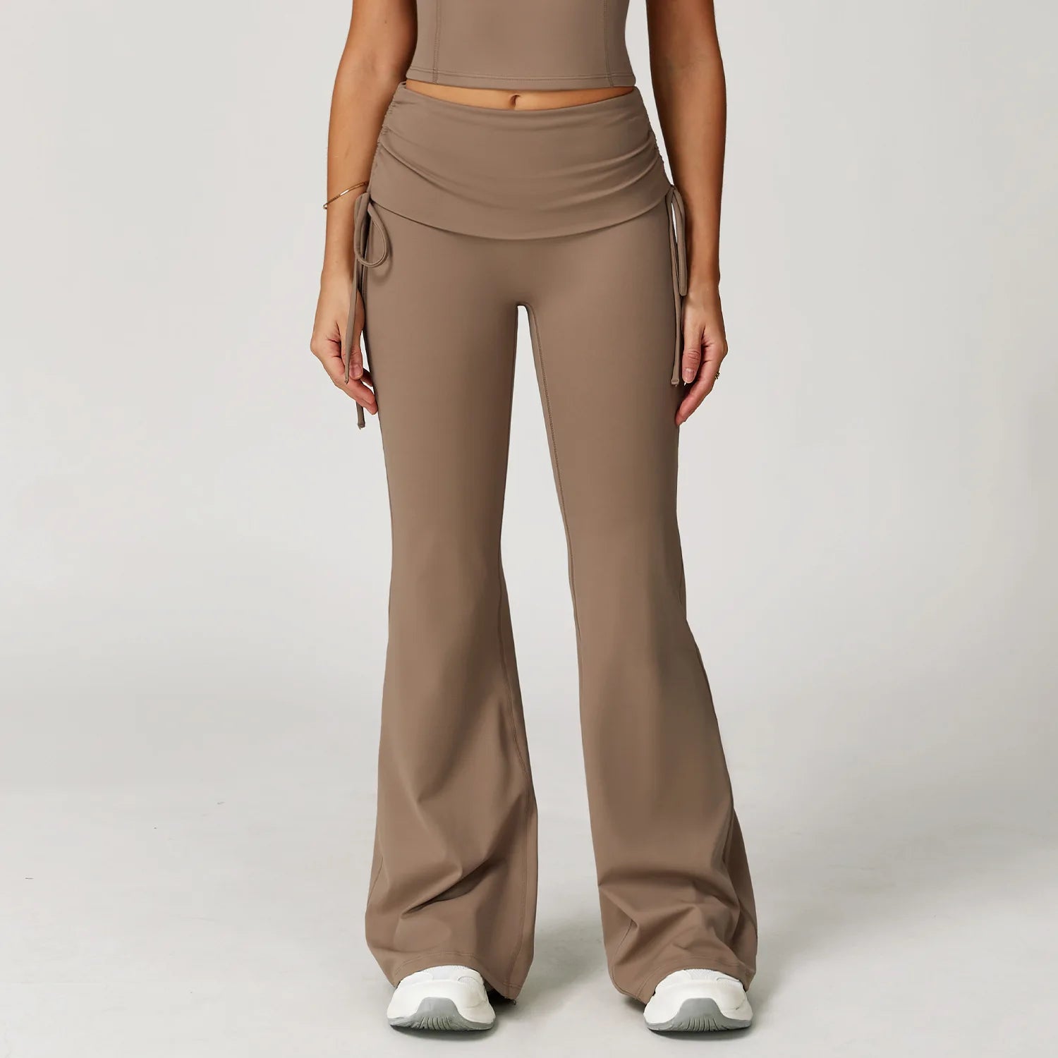 Bell-bottoms High Waist Workout Yoga Leggings Fitness Butt Lifting Scrunch Butt Sports Gym Flared Pants Women Wide Leg Pants