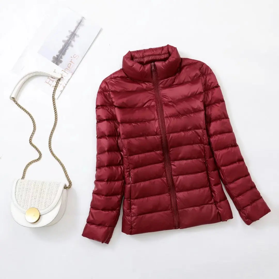 30 Colors Women Fashion Hoodid Short Puffer Jackets 2023 New Arrivals Autumn Winter Female White Duck Down Korean Slim Fit  Coat