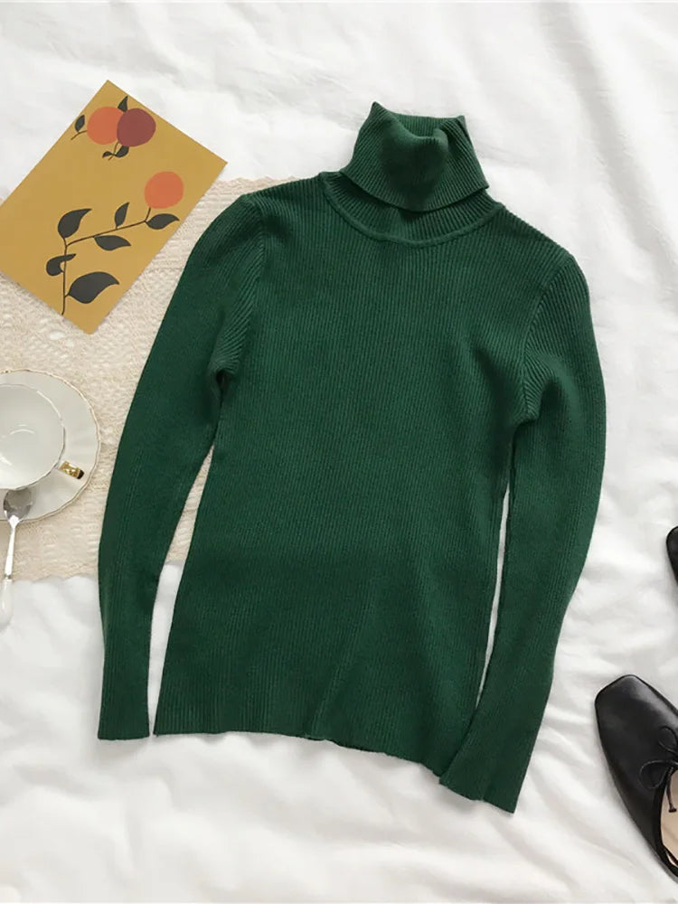 Womens Autumn Winter Tops 2026 Turtleneck Sweater Korean Slim Women Pullover Jumper Knitted Sweater Pull Femme Hiver Truien