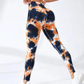 Seamless Drip Dyeing Bleached Sports Tights Women's Roll Control Push Up Elastic Yoga Pants Fitness Gym Fitness Tights Running T