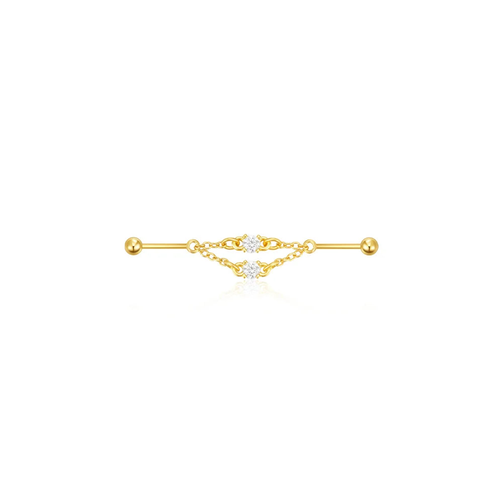 CANNER 925 Sterling Silver Devil's Eye Five Petals Zircon Chain Barbell Piercing Women Ins Butterfly Octagonal Star Earring