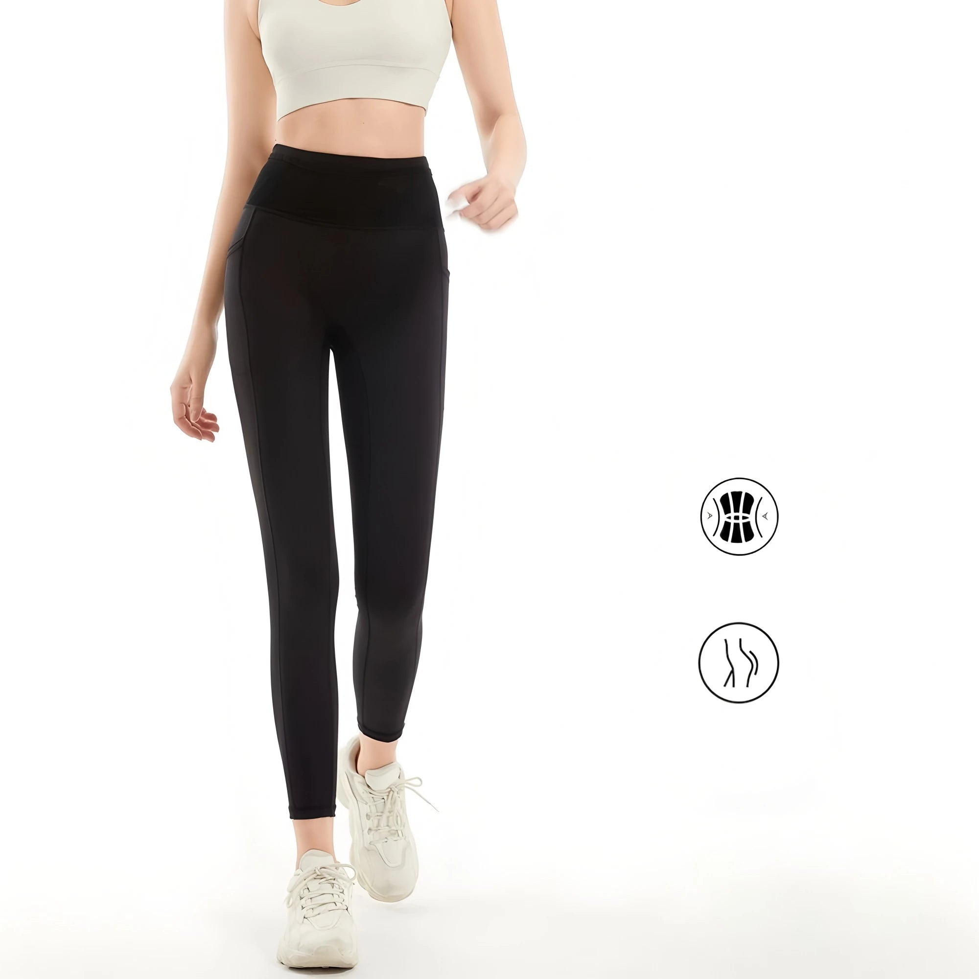 Women Winter Warmer Compression Running Pants Cycling Leggings Outdoor Sports Hiking Yoga Riding Hiking Tennis Tights Pockets