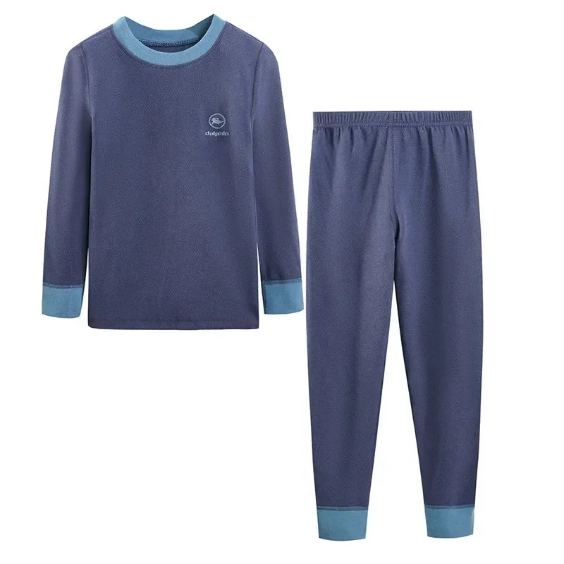 Winter Warm Pyjamas Sets for Boys Kids Stripe Pajamas Suits Teenager Sleepwear Autumn Clothes for Children from 2 to 15Years Old