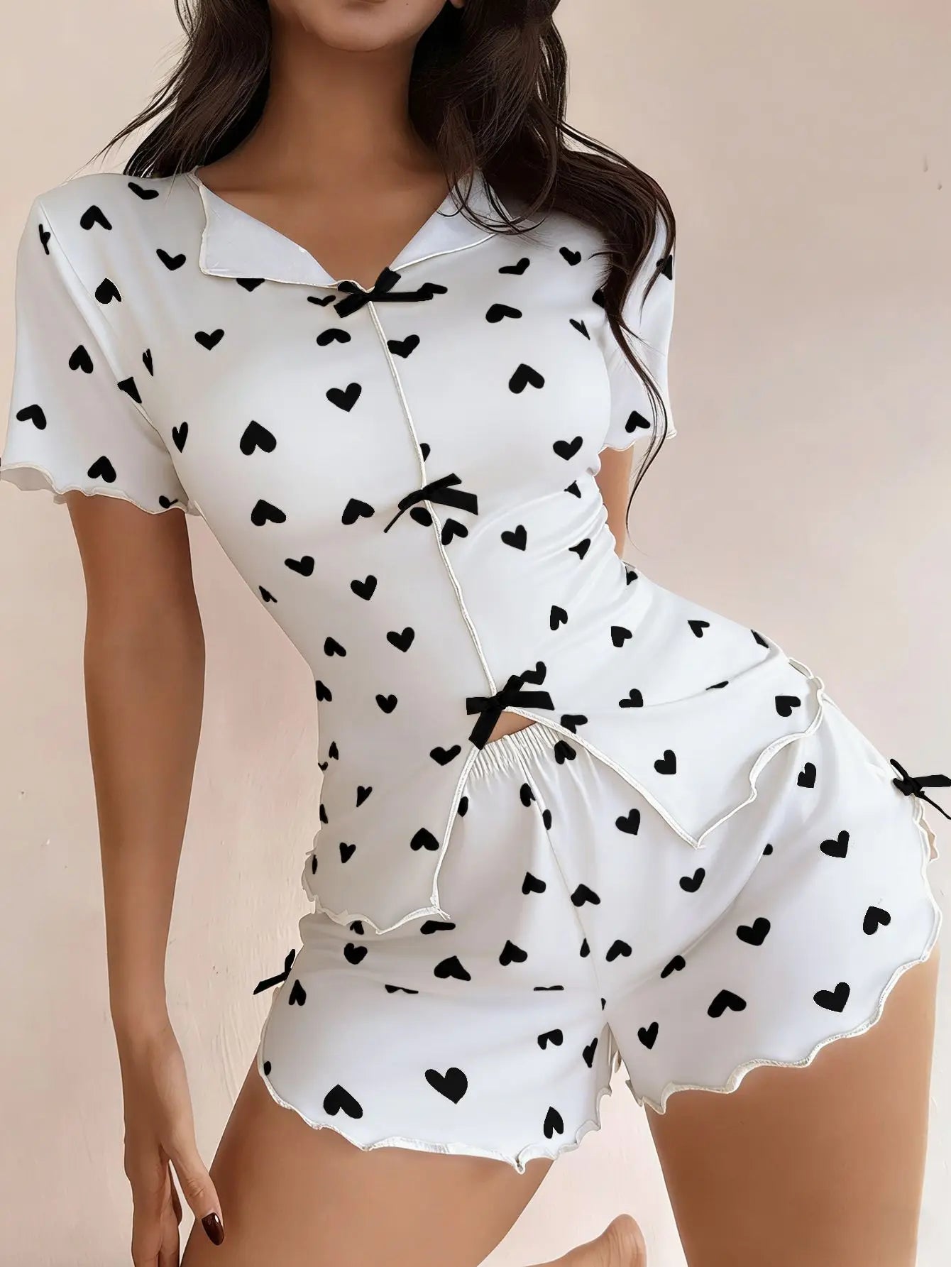 Pyjama Femmes Sexy Short Sleeve Sleepwear Pajama Women Pajamas Sleepwear for Sleeping Women's Pajamas With Trousers Sets Woman