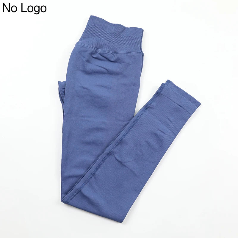 No Logo Sexy V-Back Leggings Seamless Yoga Pants Scrunch Butt Lifting Gym Leggings Low Ribbed Waistband Fitness Sports Tights