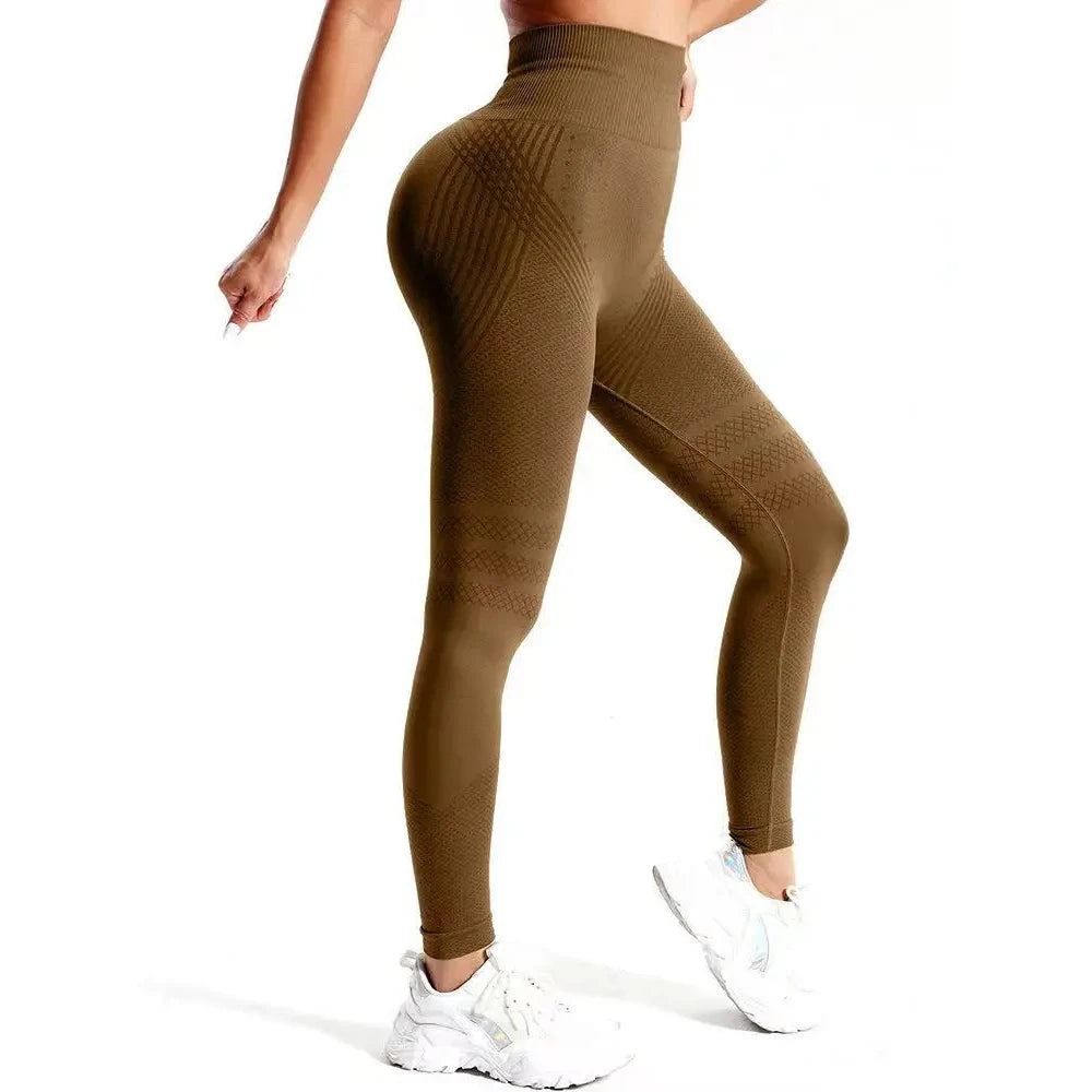 Seamless High-Stretch Yoga Pants for Women, Gym Workout, Quick-Dry, Running, Butt Lifting, Nude Feeling, High Waist, Cross-Borde