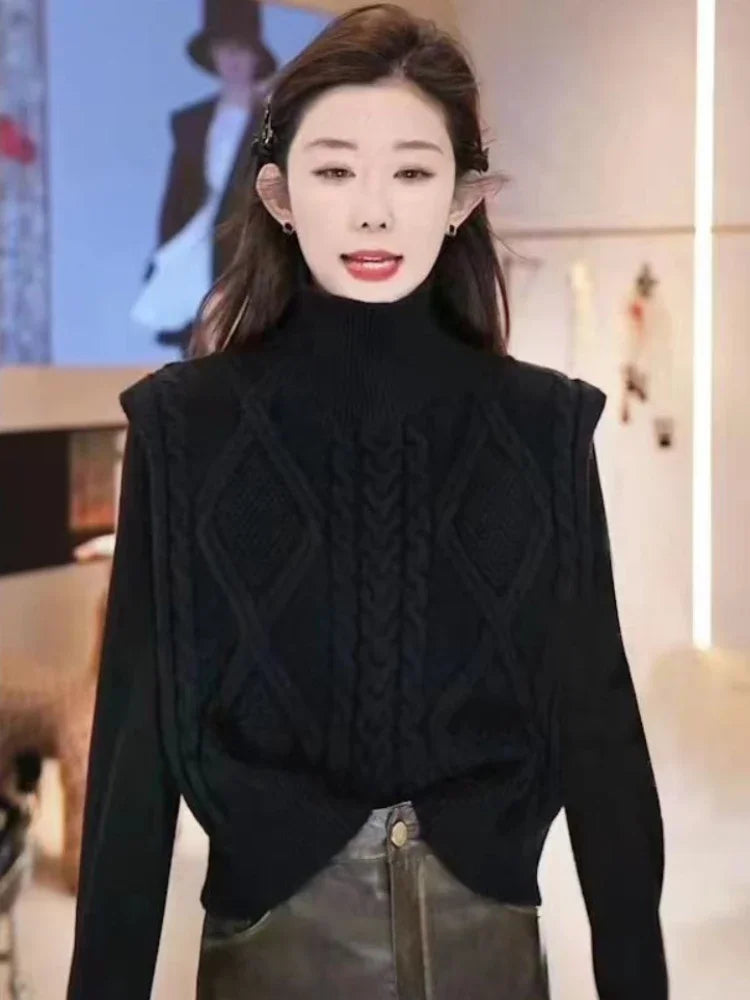 Female Sweater Loose Cardigan Women's Knitted Vest Gray Waistcoat Wear To Work Cheap Clothes Clothing Sales Trend 2025 Crochet