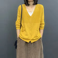 Long Sweaters V Neck Tops Sweater Cashmere Cardigans Woman Y2k Vintage Brown Crochet Knitted Cardigan for Women 2025 Trend Black