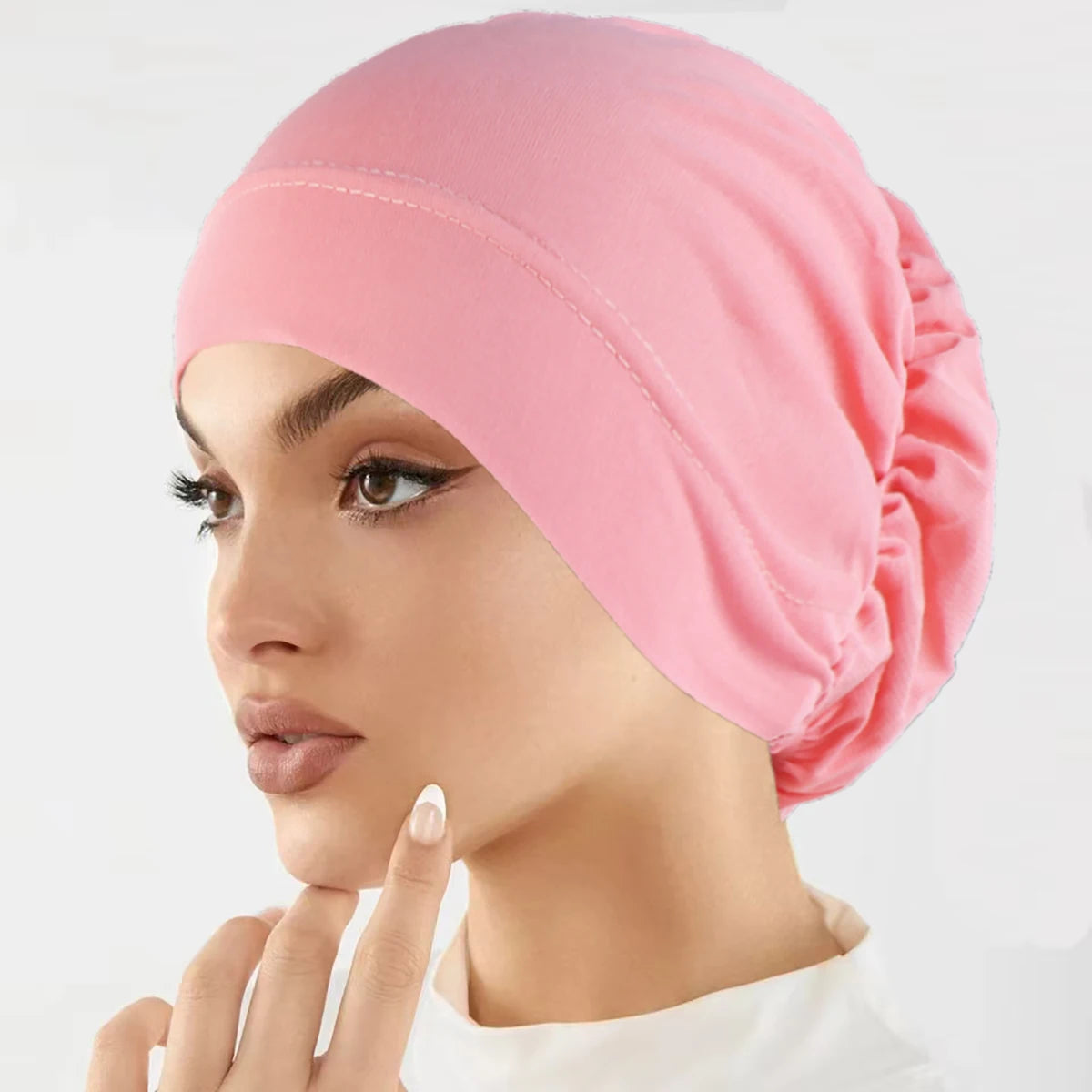 Muslim Fashion Women Hijabs Soft Stretch Solid Color Turban Hat Cancer Chemo Beanies Caps Headwear Headwrap Hair Accessories