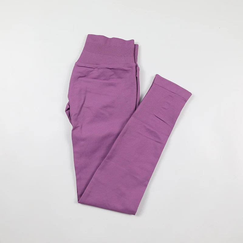 No Logo Sexy V-Back Leggings Seamless Yoga Pants Scrunch Butt Lifting Gym Leggings Low Ribbed Waistband Fitness Sports Tights