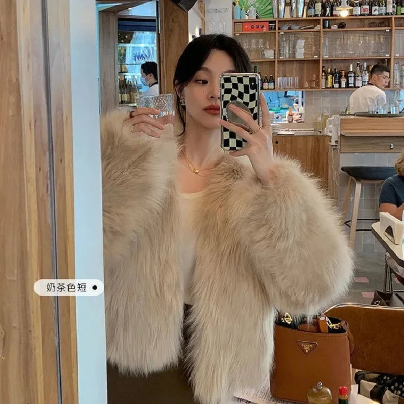 Faux Fur Coat Womens Clothing 2026 New Fashion Casual Imitation Fox Fur Coat Female  Short Loose Comfortable Winter Jacket