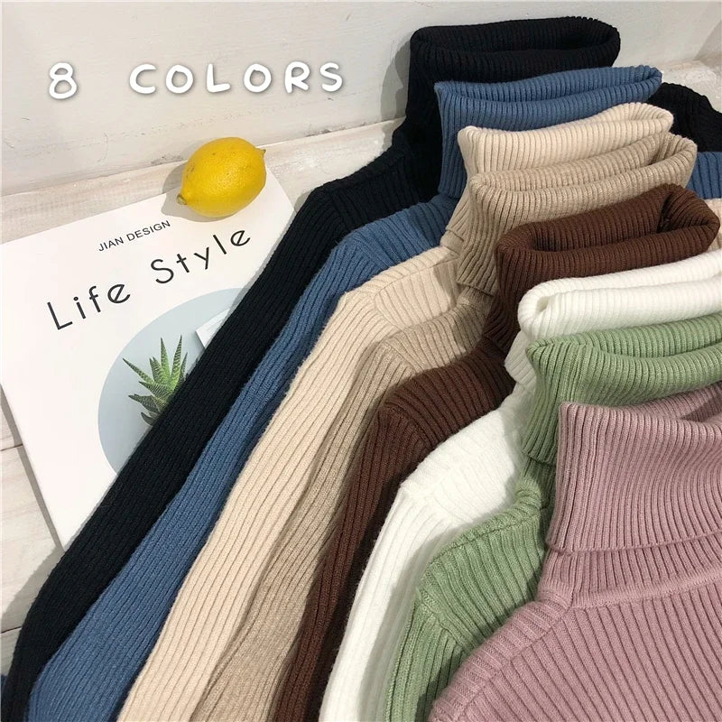 Womens Autumn Winter Tops 2026 Turtleneck Sweater Korean Slim Women Pullover Jumper Knitted Sweater Pull Femme Hiver Truien