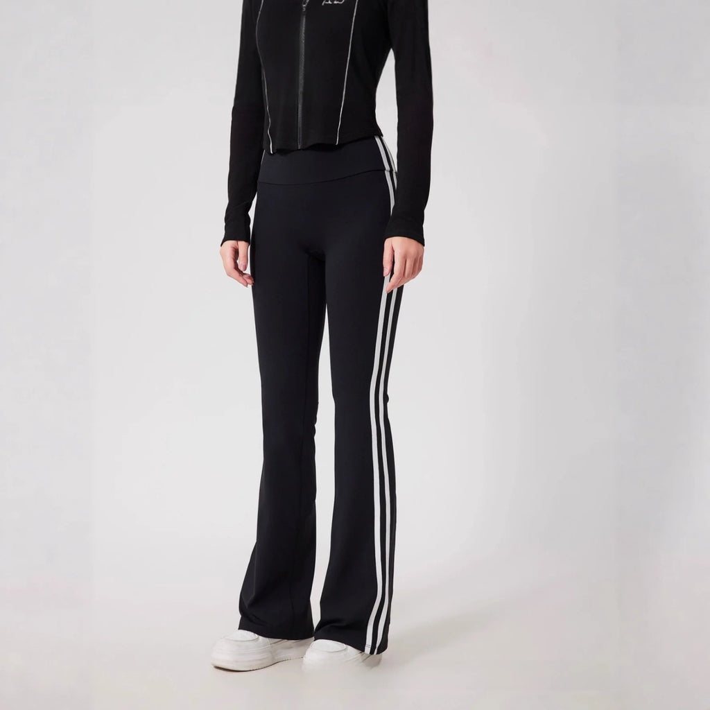 High Waist Fleece Lined Yoga Pants Women's Mini Flared Base Layer Pants Outerwear Comfortable Casual Long Pants Basic Style