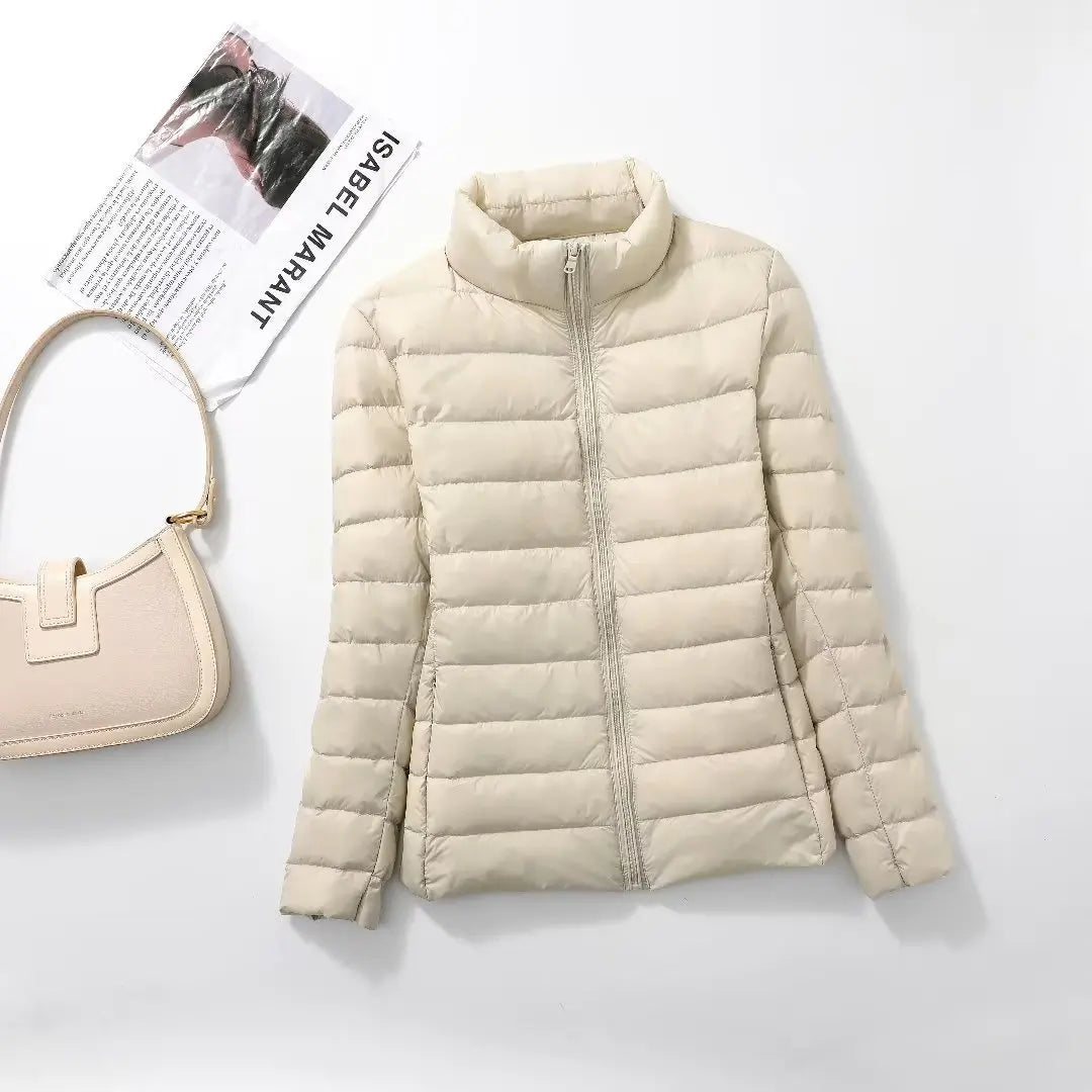 30 Colors Women Fashion Hoodid Short Puffer Jackets 2023 New Arrivals Autumn Winter Female White Duck Down Korean Slim Fit  Coat