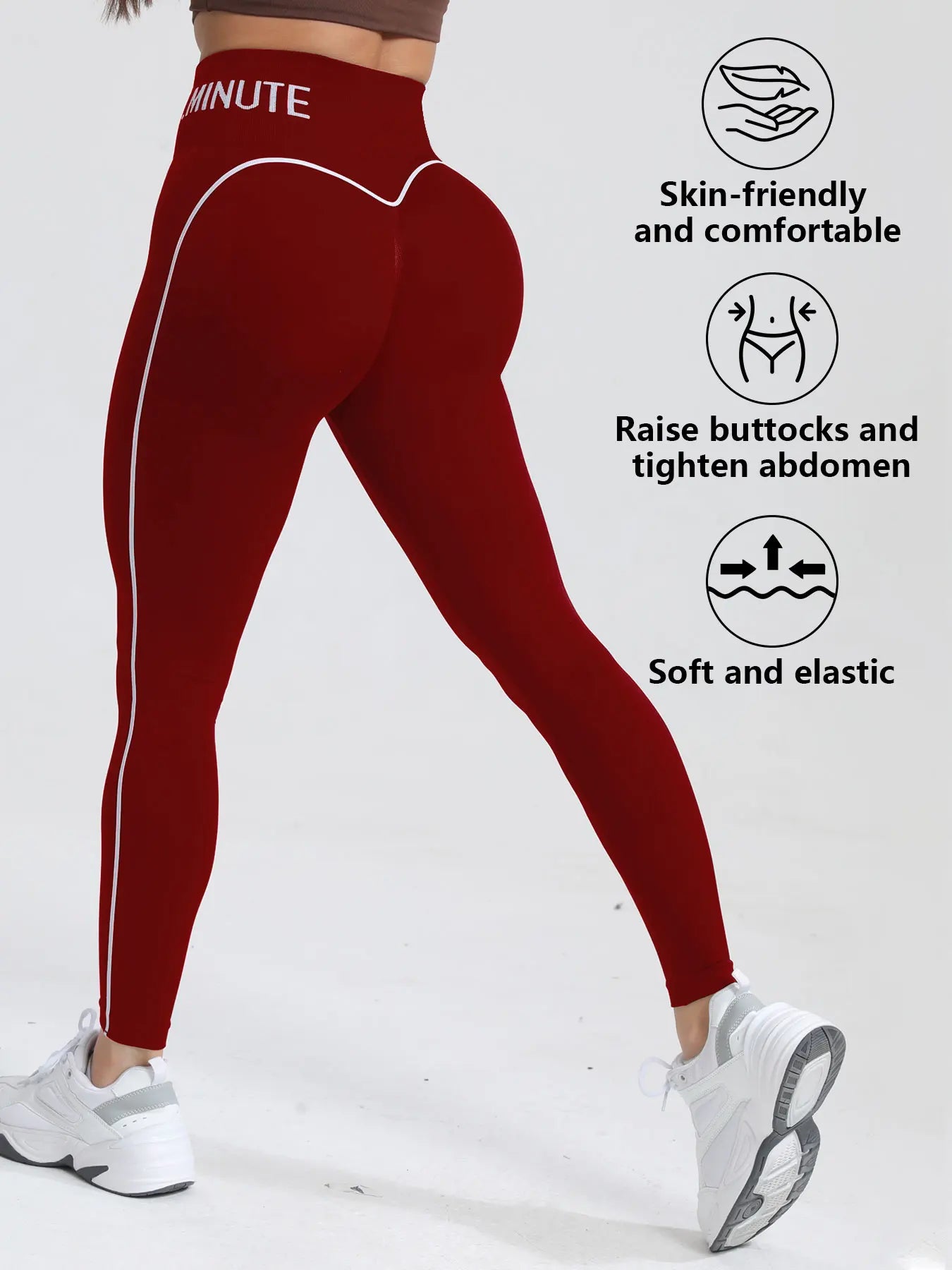 CZGUKE Women's seamless gym solid color sports pants tight fitting high waisted and hip lifting yoga pants running sports pants