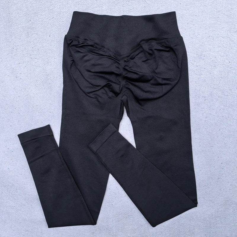 Leggings Women Scrunch Seamless Yoga Leggings Gym Sports Pants Low Ribbed Band High Stretch Fitness Outfit Workout Tights