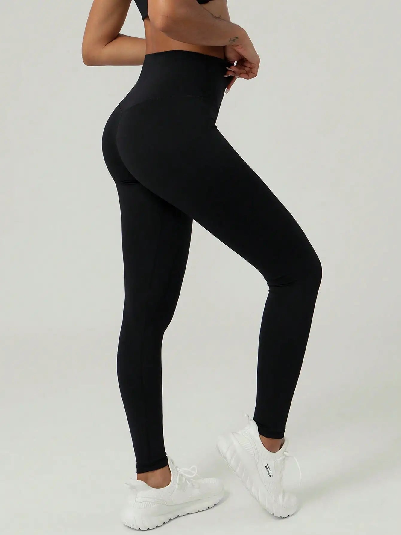 Women's ultra-soft base leggings, high-waisted figure-hugging non-perspiring sports yoga running pants, stretchy tight pants