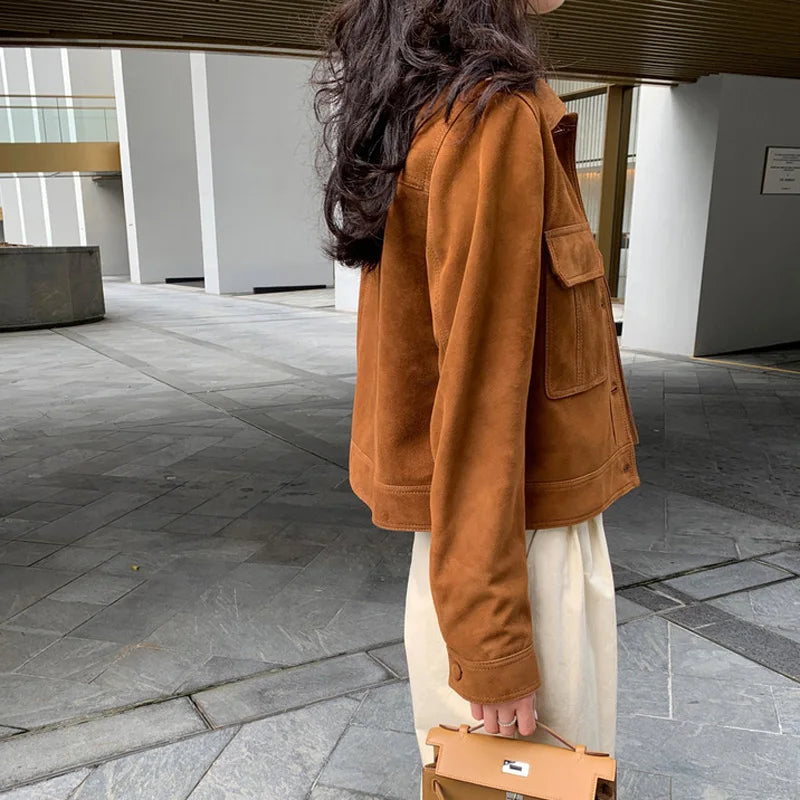 Classic Quality Leather Jacket For Women 2025 Winter Cashmere Suede Leather Coat Female Slimming Versatile Jaqueta Streetwear